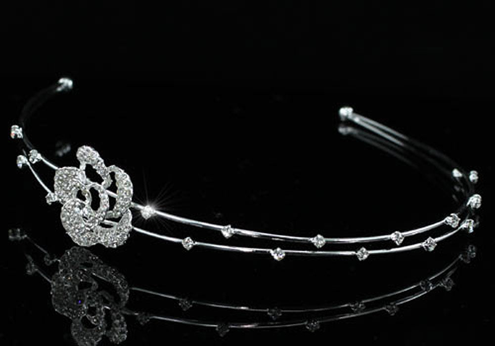 Bridal Bride / Flower Girl Rose Headband Tiara XT1447-1