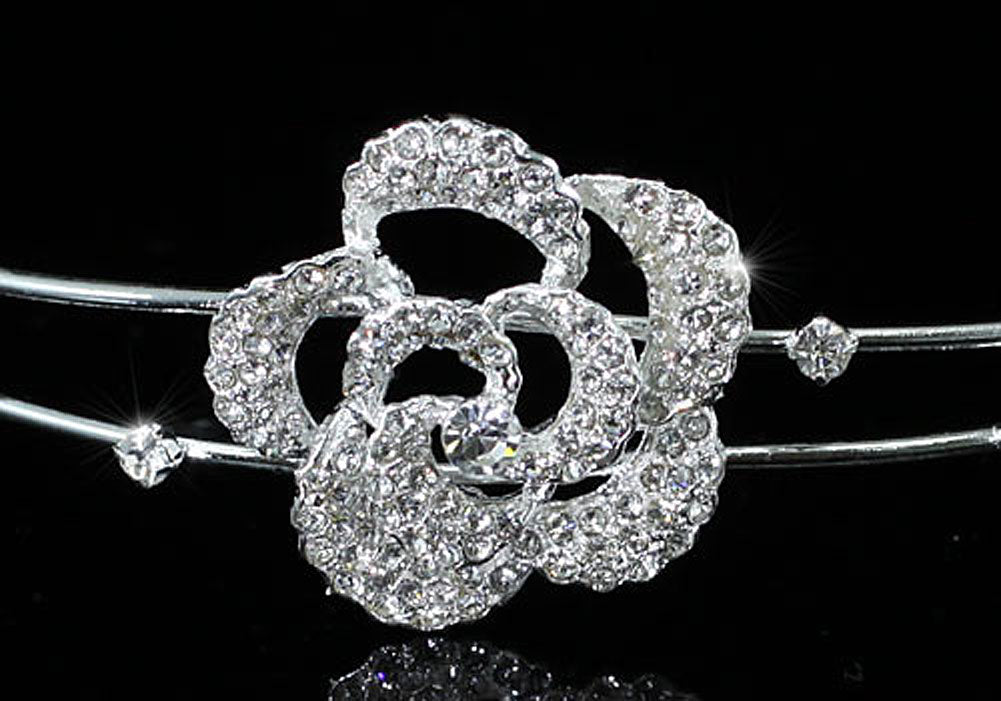 Bridal Bride / Flower Girl Rose Headband Tiara XT1447-2