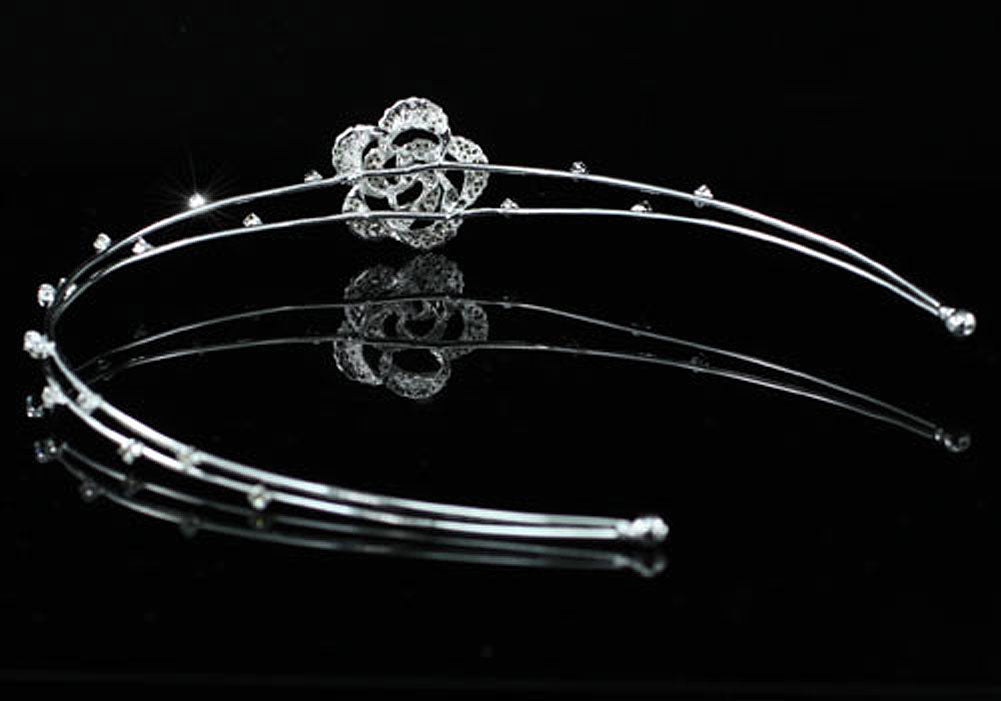 Bridal Bride / Flower Girl Rose Headband Tiara XT1447-3