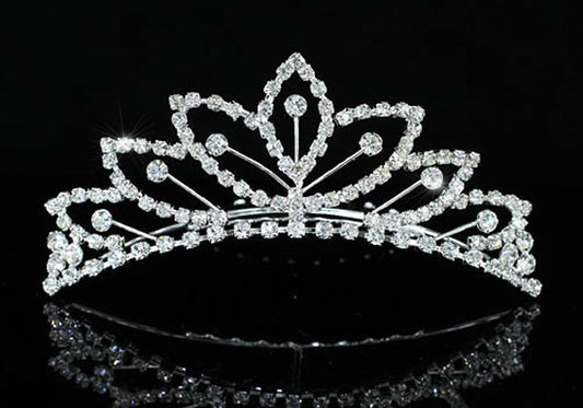Bridal Wedding Sparkling Crystal Flower Girl Mini Tiara Comb XT1479-0