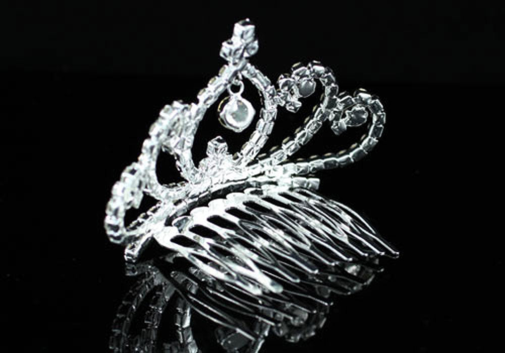 Bridal Wedding Flower Girl Purple Mini Tiara Comb XT1482-2