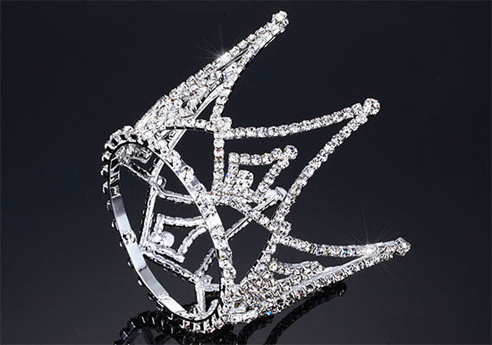 Bridal Bride / Flower Girl Crystal Rhinestone Full Circle Round Mini Tiara Crown XT1706-1