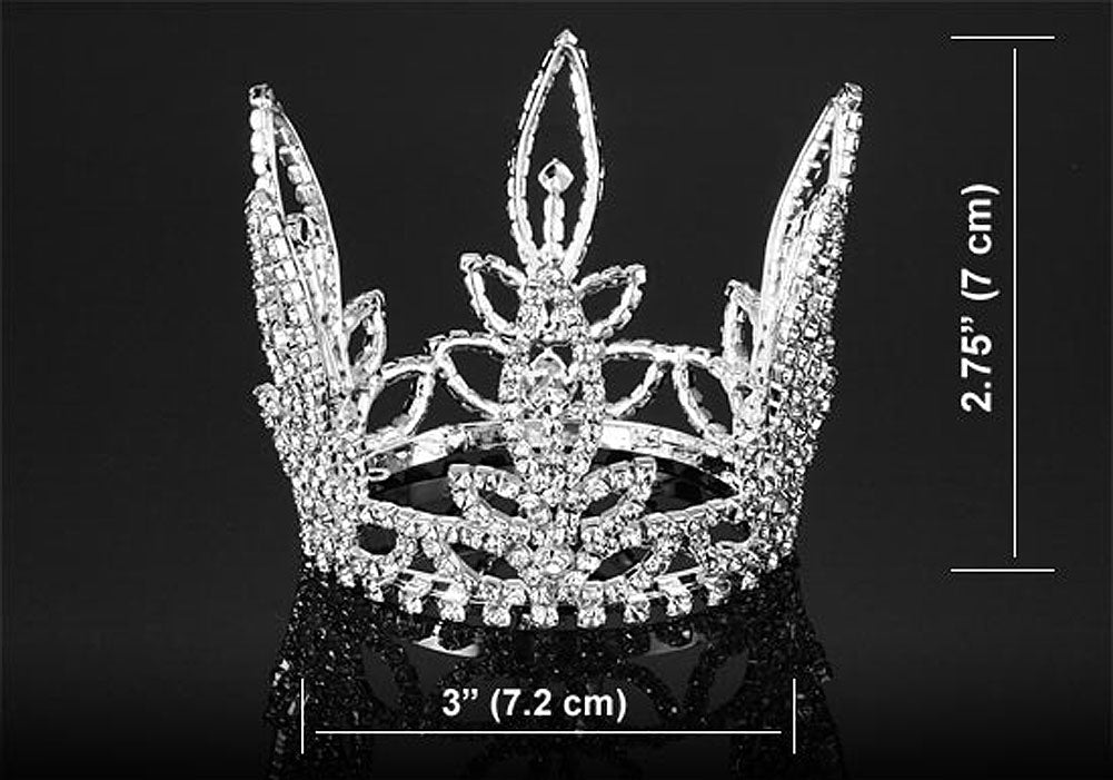 Bridal Bride / Flower Girl Crystal Rhinestone Full Circle Round Mini Tiara Crown XT1707-2