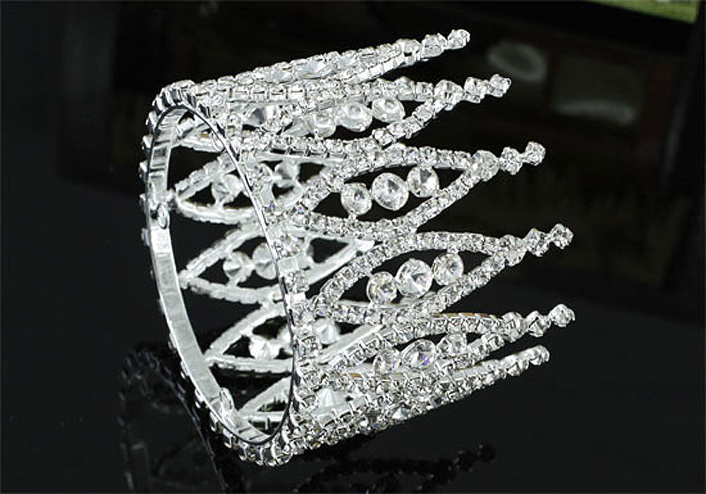 Bridal Flower Girl / Baby Round Full Circle Rhinestone Mini Tiara Crown XT1752-1