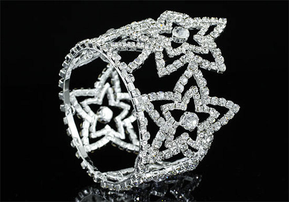 Flower Girl / Baby Crystal Full Circle Round Star Mini Crown Tiara XT1762