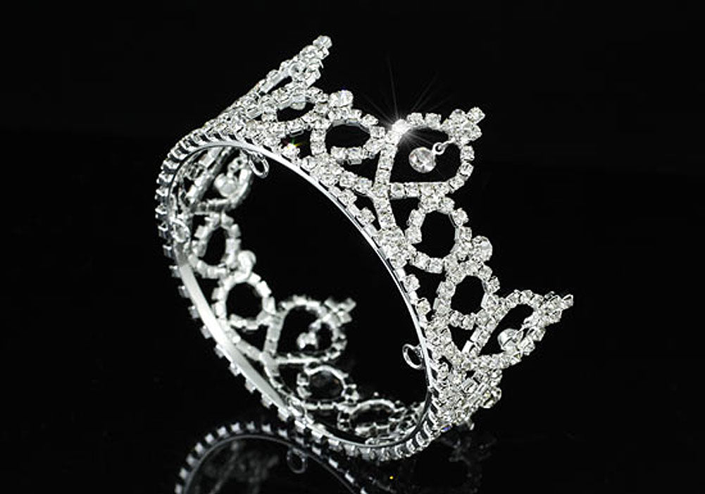 Flower Girl / Baby Crystal Full Circle Round Mini Crown Tiara XT1780