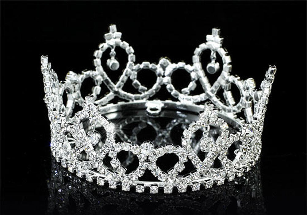 Flower Girl / Baby Crystal Full Circle Round Mini Crown Tiara XT1780