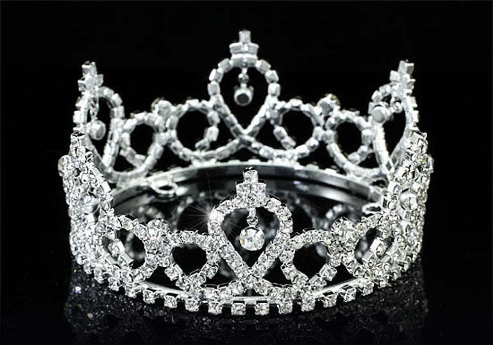 Flower Girl / Baby Crystal Full Circle Round Mini Crown Tiara XT1780-3