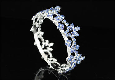 Bridal Flower Girl / Baby Round Full Circle Rhinestone Blue Mini Tiara Crown XT1786