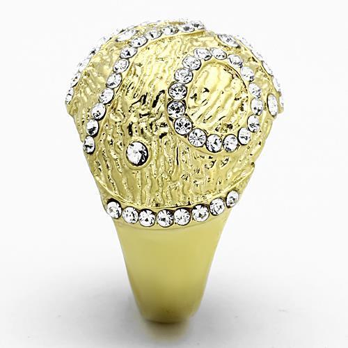 TK1419 - IP Gold(Ion Plating) Stainless Steel Ring with Top Grade Crystal in Clear