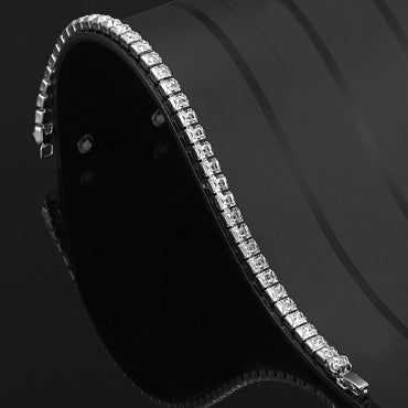 Quality Rhodium Plated Tennis Bracelet Made with SWAROVSKI® Crystals - USA Made-1