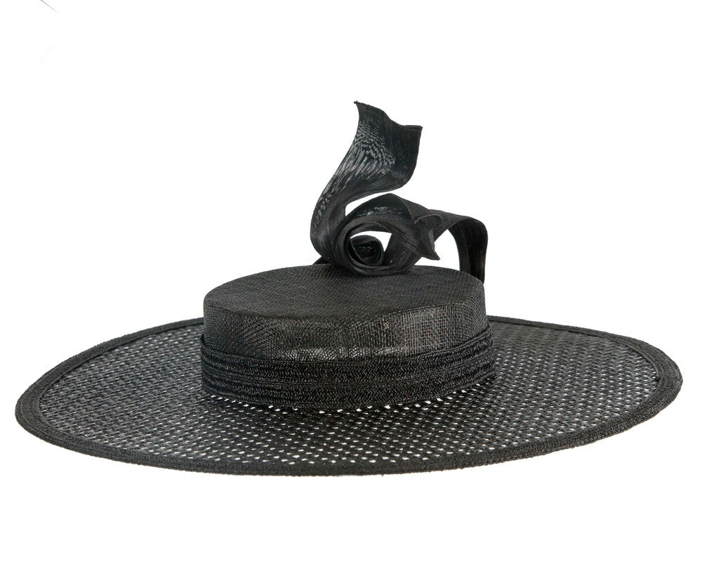 Exclusive black boater hat by Believera-5