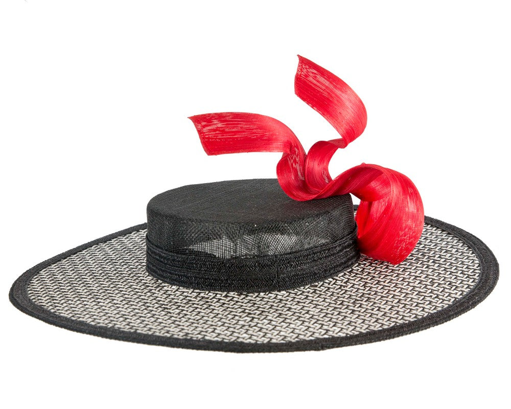 Exclusive black, white & red boater hat by Believera-5