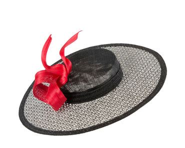 Exclusive black, white & red boater hat by Believera-1