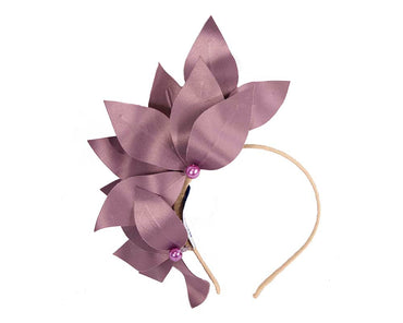 Bespoke mauve flower headband