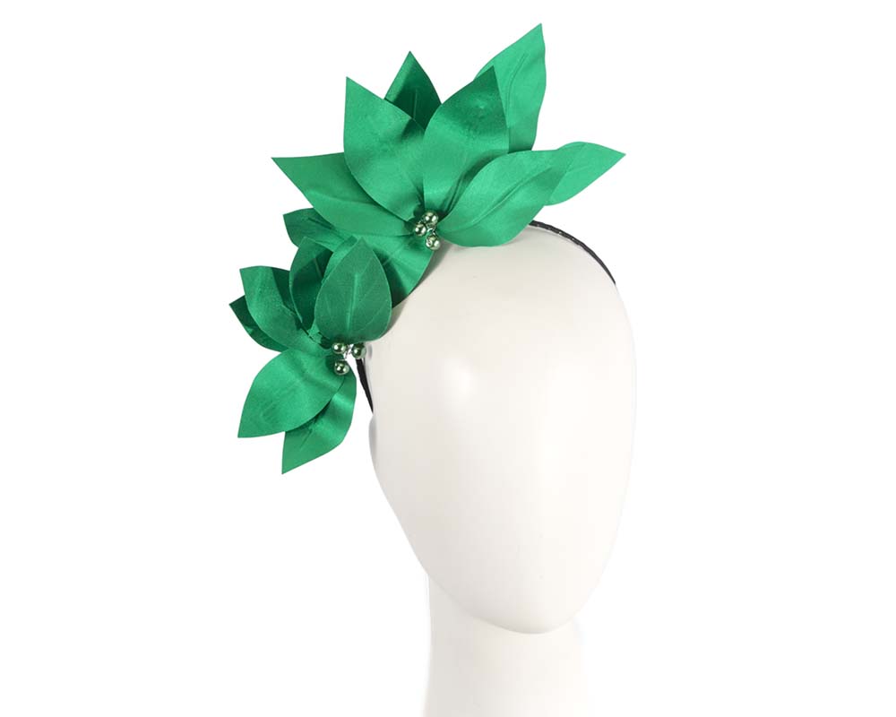 Bespoke green flower headband by BELIEVERA-0