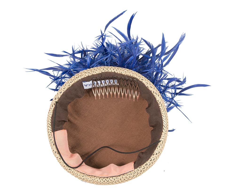 Bespoke Gold and Blue fascinator by BELEIVERA