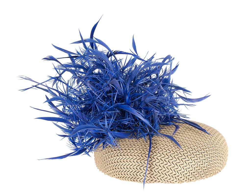 Bespoke Gold and Blue fascinator by BELEIVERA