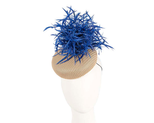 Bespoke Gold and Blue fascinator by BELEIVERA