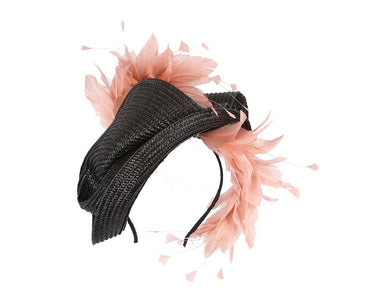 Bespoke black & dusty pink fascinator by BELIEVERA-1