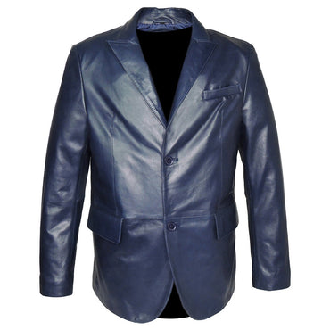 York Men's 2 Button Leather Blazer – Genuine Lambskin Formal Jacket-1
