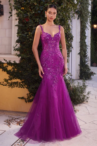 LACE & TULLE MERMAID GOWN CDA1231-1