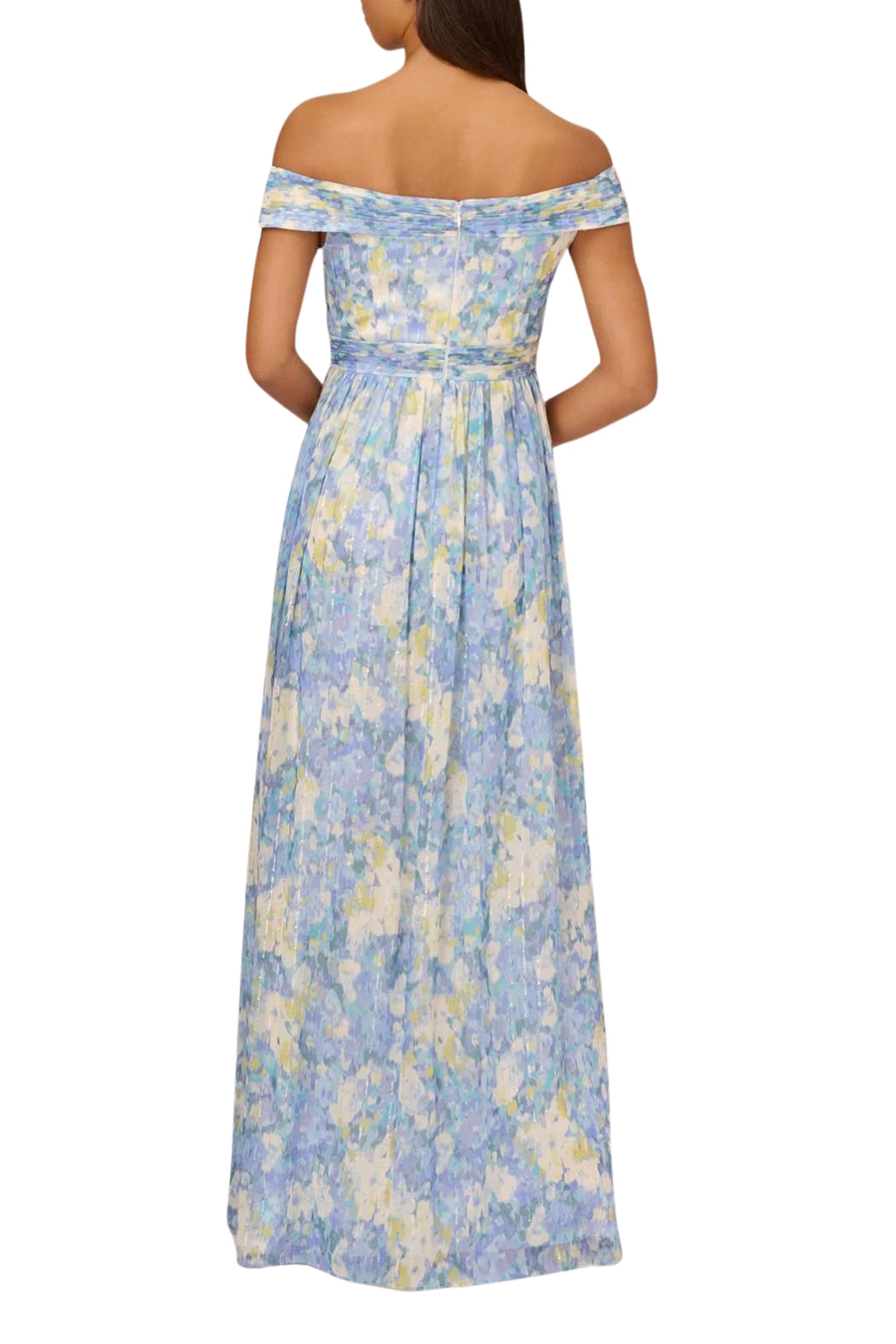 Adrianna Papell Off the Shoulder Chiffon Gown-2