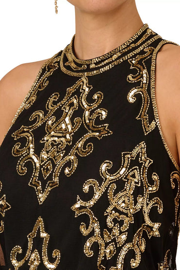 Adrianna Papell Sequin Halter-Neck Blouse-1