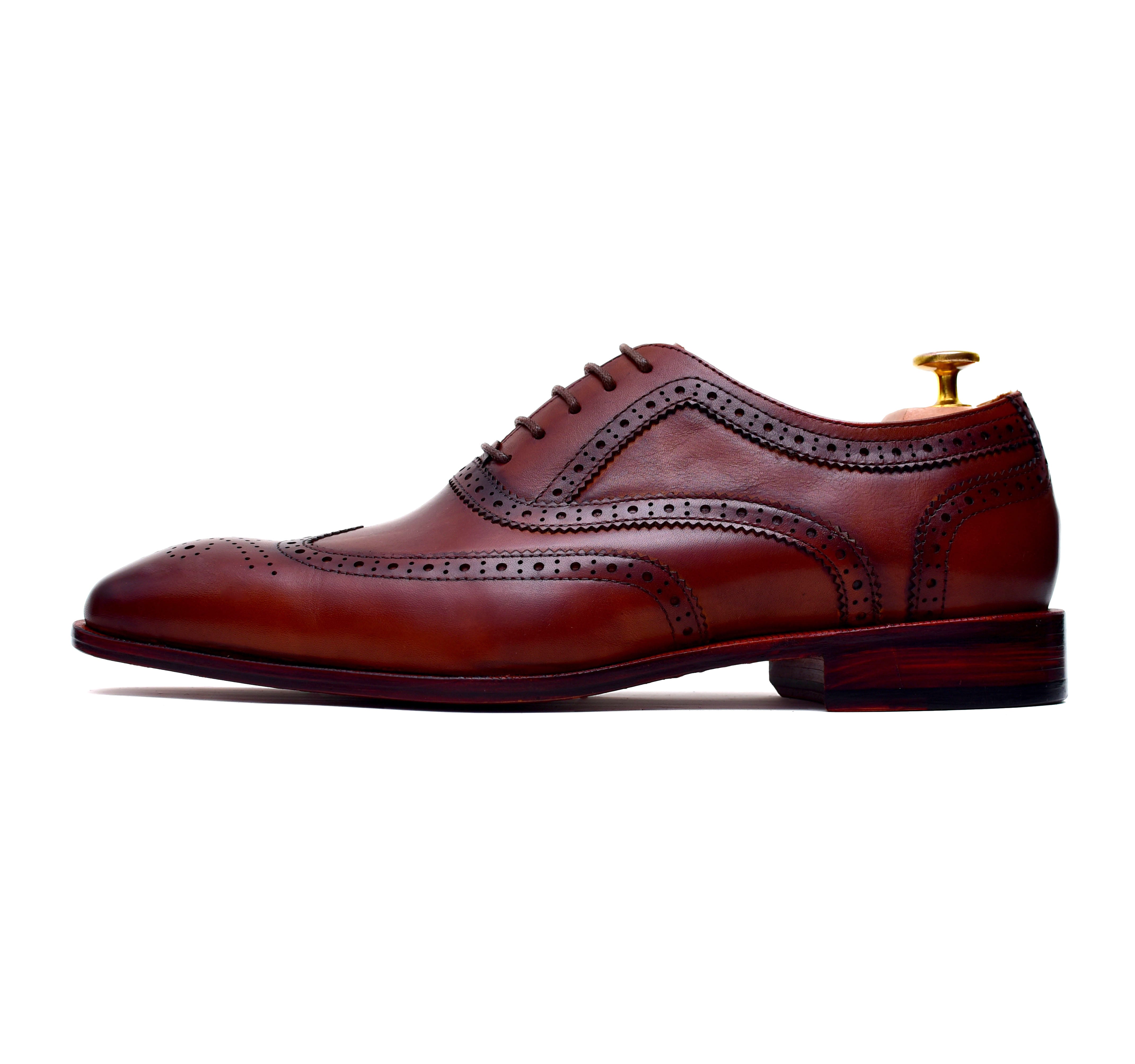 Lincoln - Brown Leather Wingtip Oxfords-0