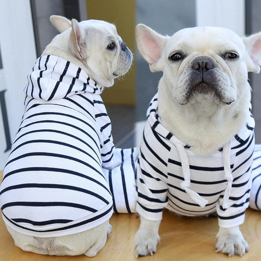 Striped Pet Dog Cat Hoodie Sweater - Stylish And Cozy Apparel For Your Furry Friend-0