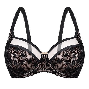 Semi-Sheer Soft Velvet Full Figure Underwire Bra Zoe-1