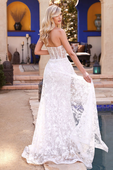 FITTED OVERSKIRT BRIDAL GOWN CDCB046W-1