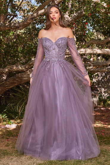 Off-shoulder A-line dress CDCD0172-1