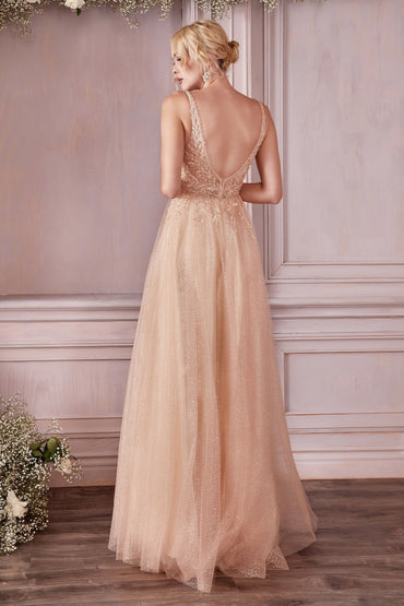 LAYERED TULLE A-LINE GOWN CDCD0196-1