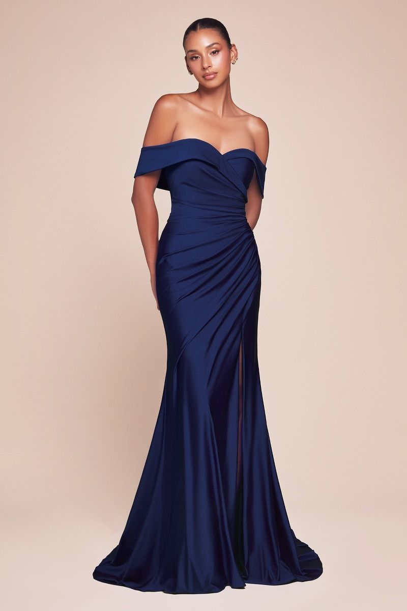 STRETCH SPANDEX OFF THE SHOULDER CURVE DRESS CDCD790C