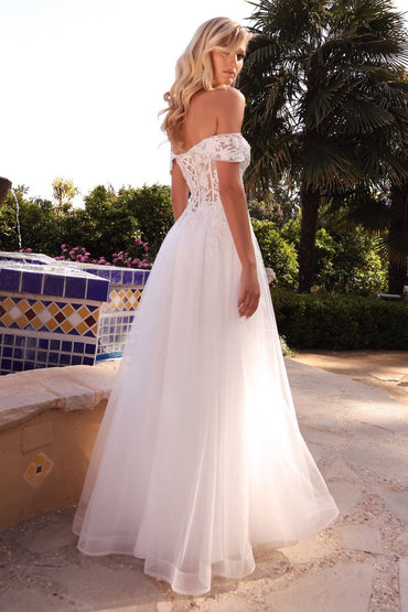 LACE OFF THE SHOULDER BRIDAL GOWN CDCD961W-1