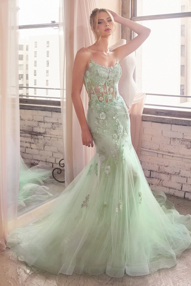 EMBELLISHED PASTEL MERMAID DRESS CDD145-6