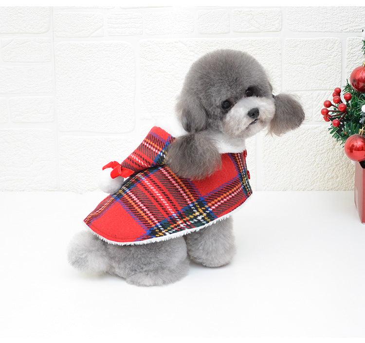 Festive Knitted Turtleneck Dog Sweater - Cozy Christmas Red Plaid Pet Winter Coat-4
