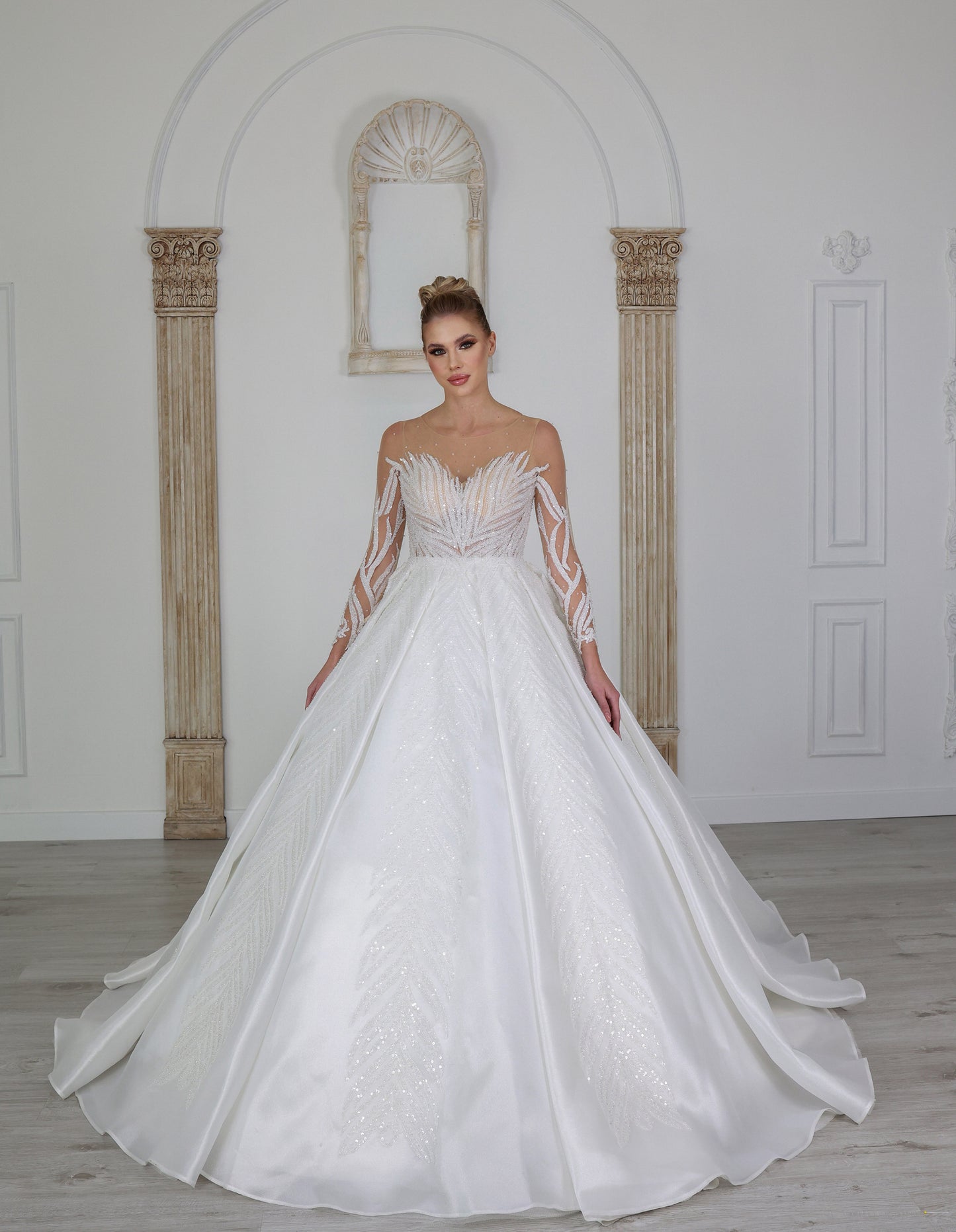 Yaprak a line wedding dress