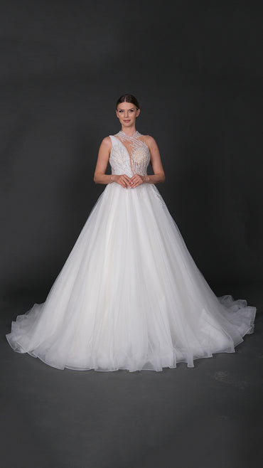 Katre narrow skirt a line wedding dress-1