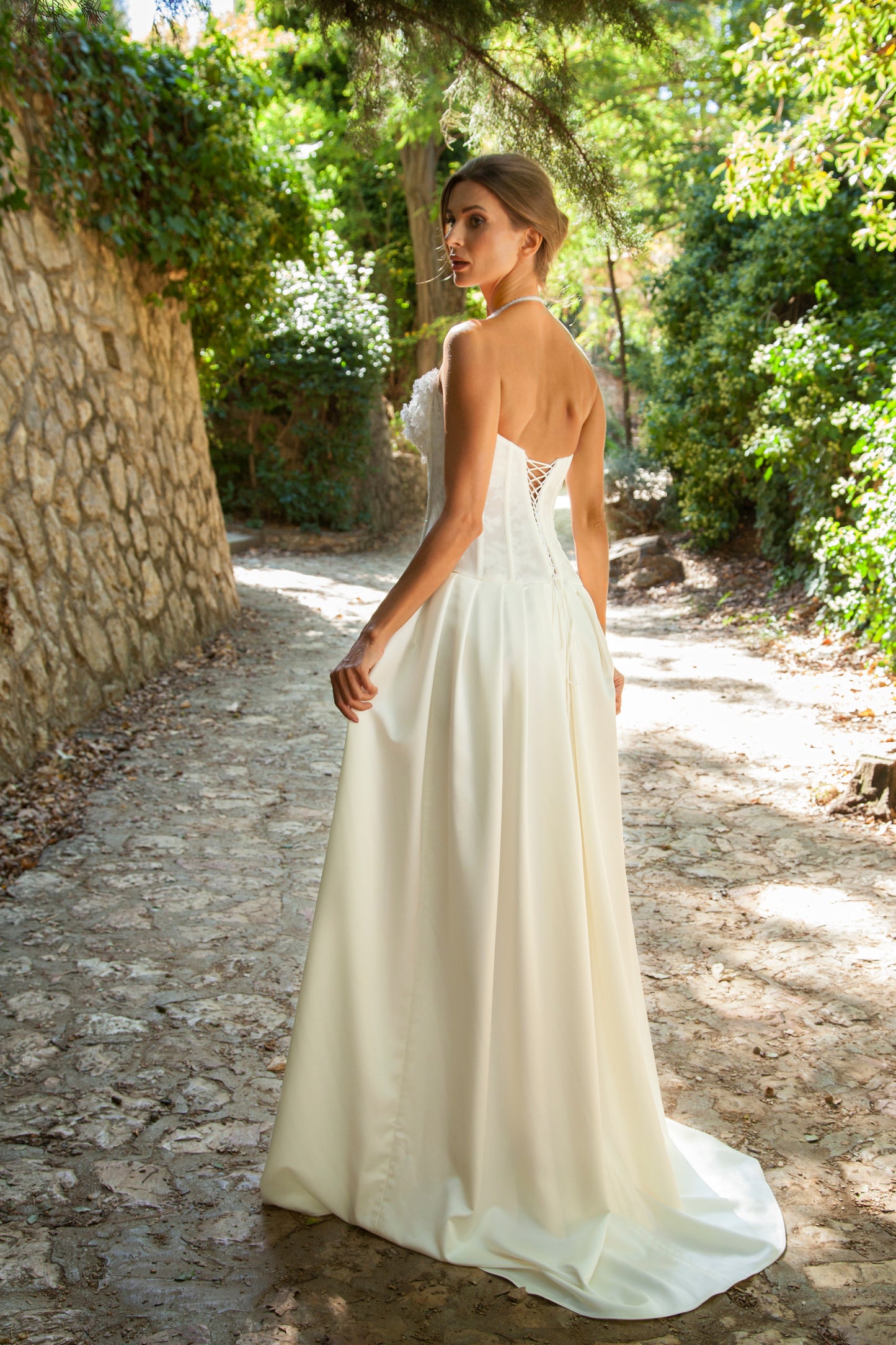 Crystal Beaded Sweetheart Bodice Corset Wedding Gown
