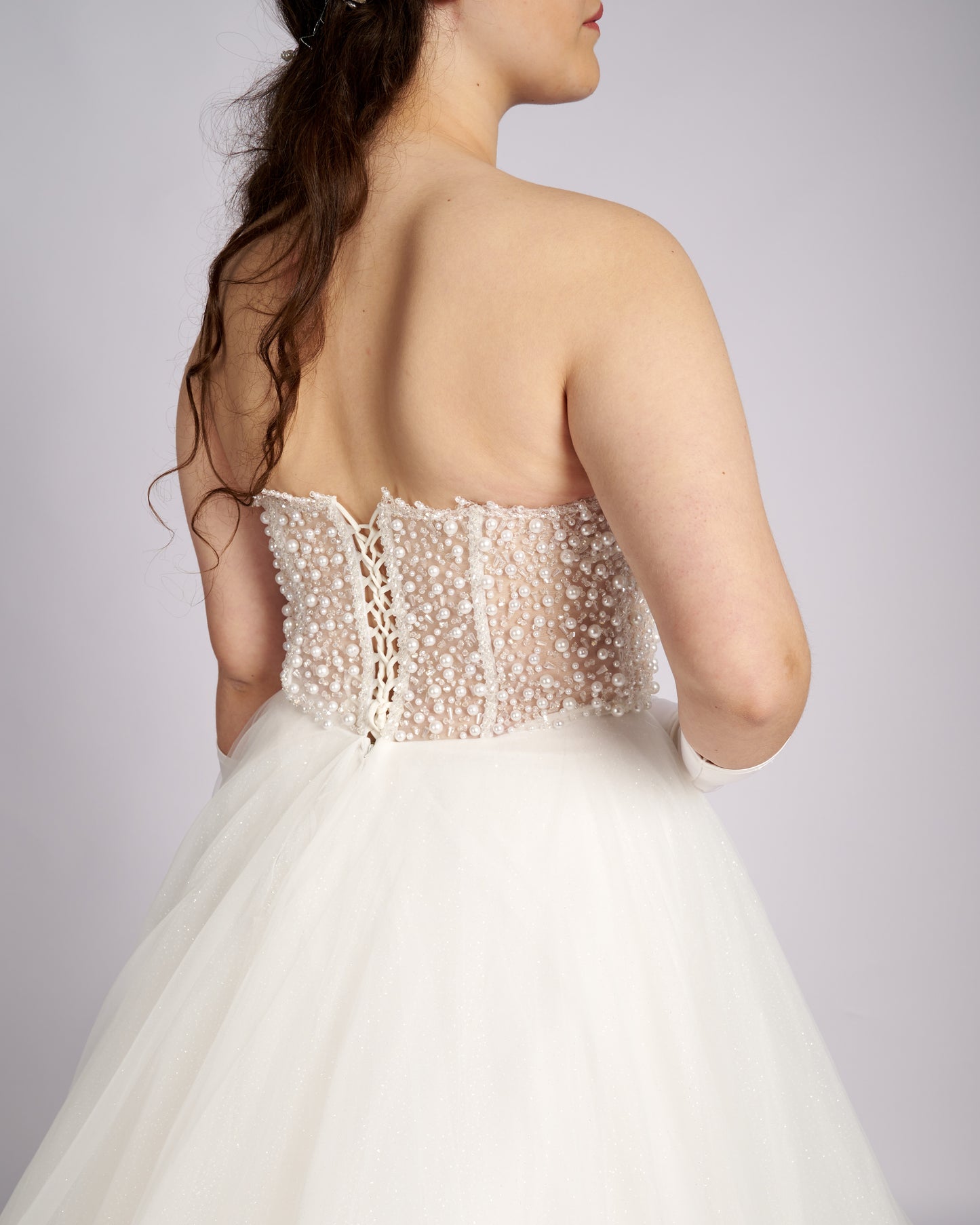 Iphigenia Pearls and Crystal Hand Beaded Bridal Gown wedding dresses