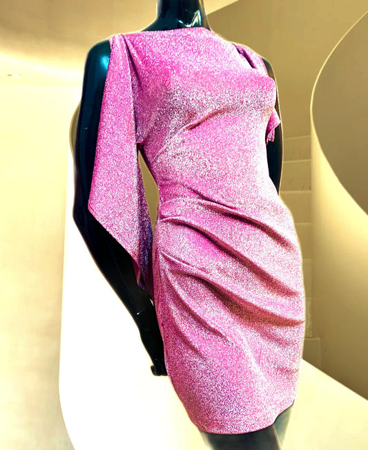 Brilliant High-Neck Draped dress