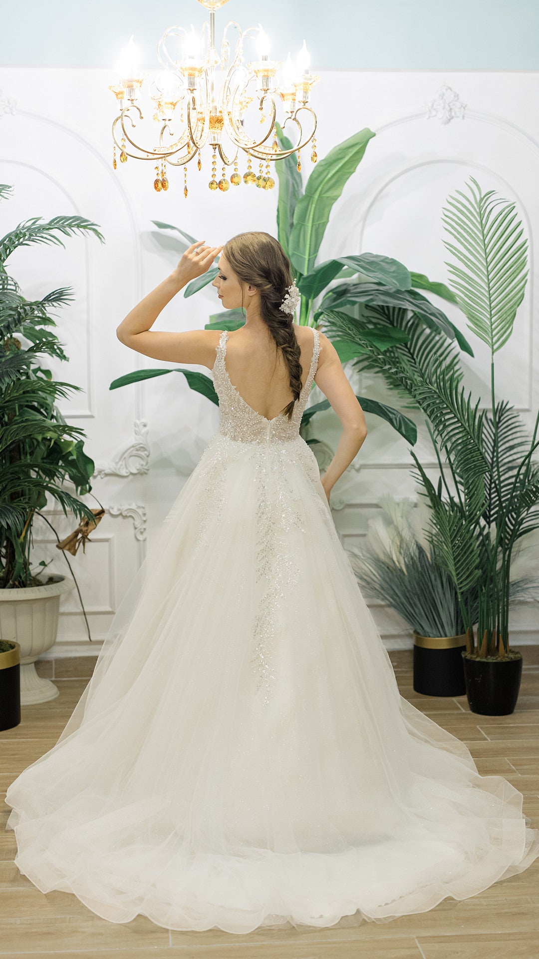 KUMRU a line narrow skirt wedding dress-4
