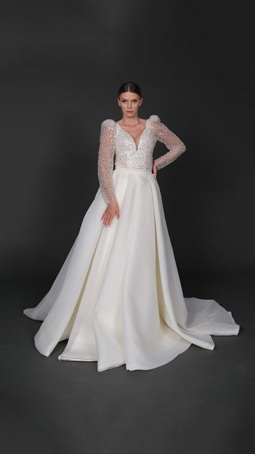 PEKAY narrow skirt a line wedding dress-1