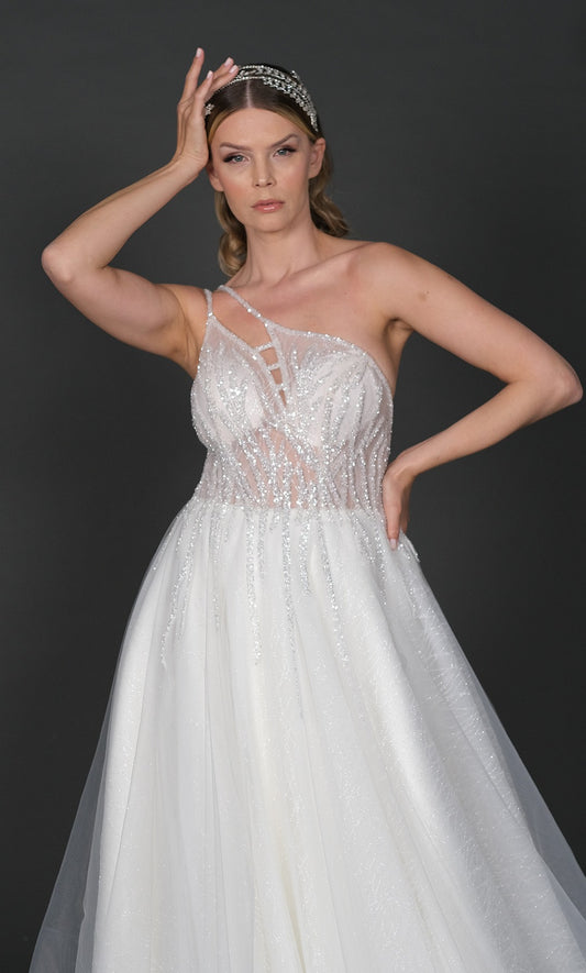 Lacın narrow skirt a line wedding dress-0