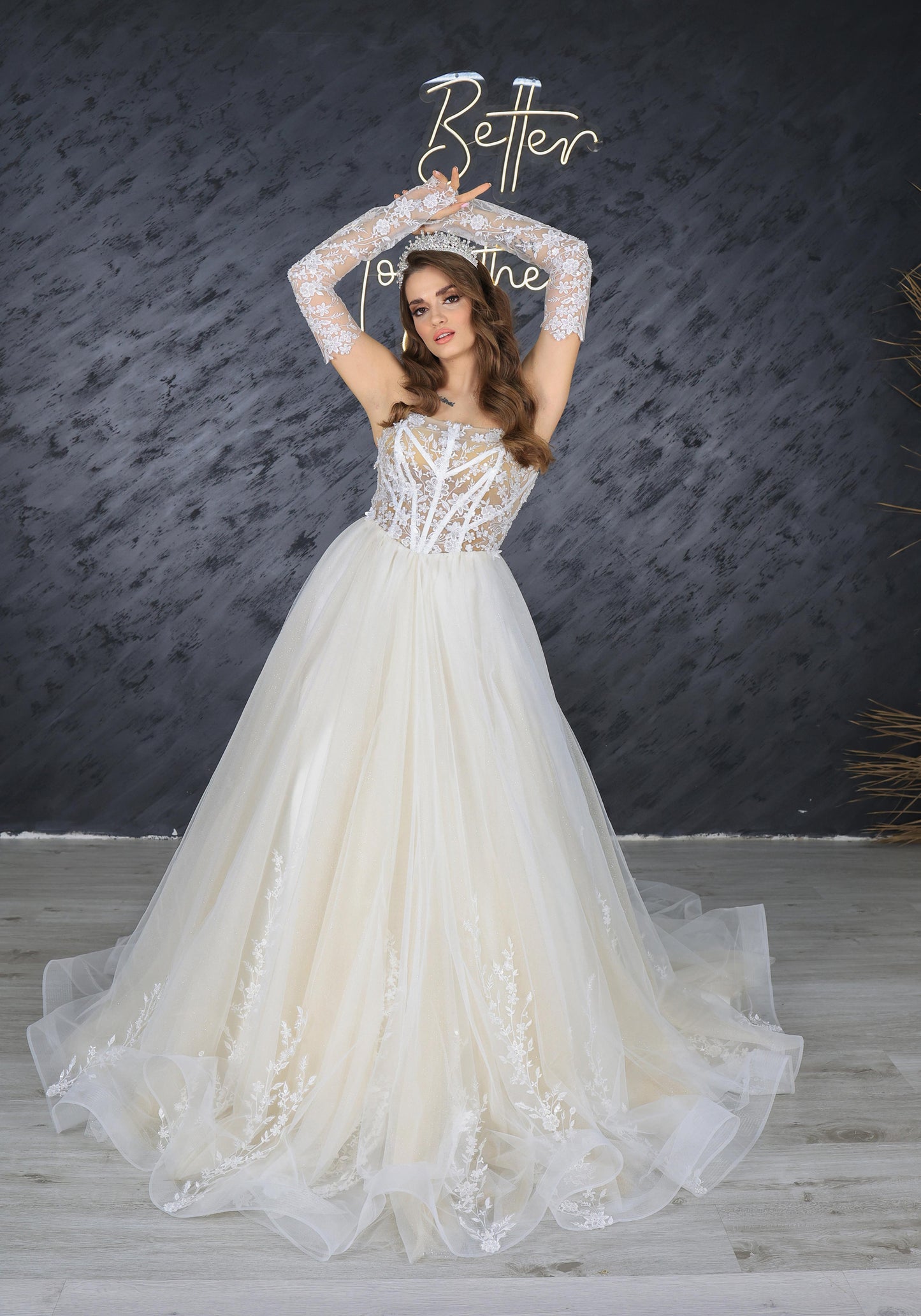 Karye narrow skirt a line wedding dress
