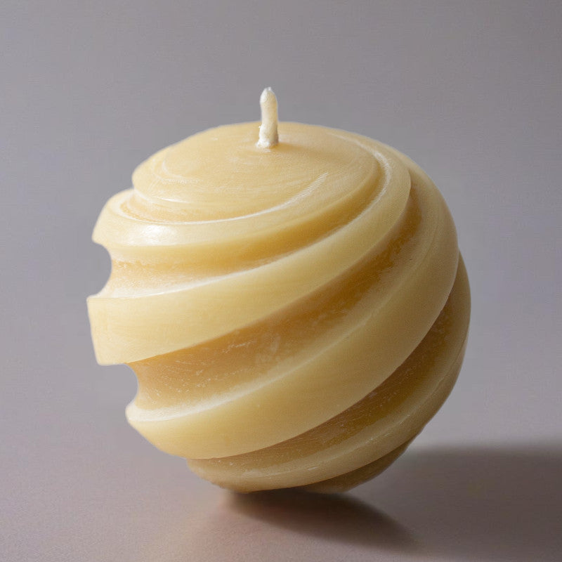 Beeswax Ball Candles | Swirl | Sphere Shape-0