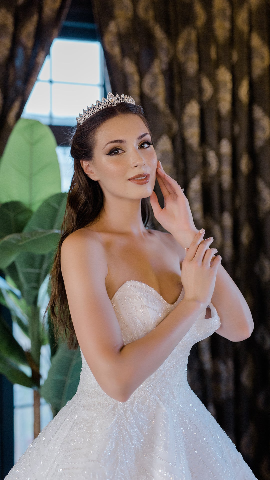 Sana a line wedding dress-5