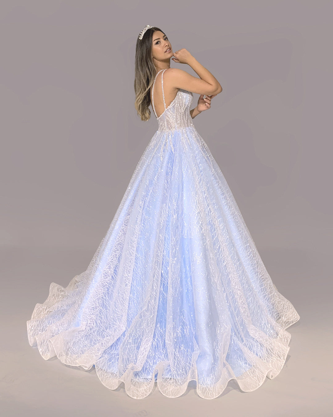 Mercan colored wedding dress